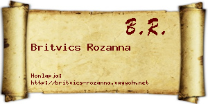 Britvics Rozanna névjegykártya